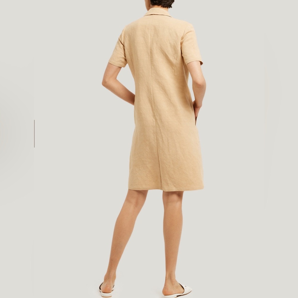 BRAND NEW with tag: Gentle Herd short sleeve blazer dress. Color: oatmeal, small - Picture 4 of 10